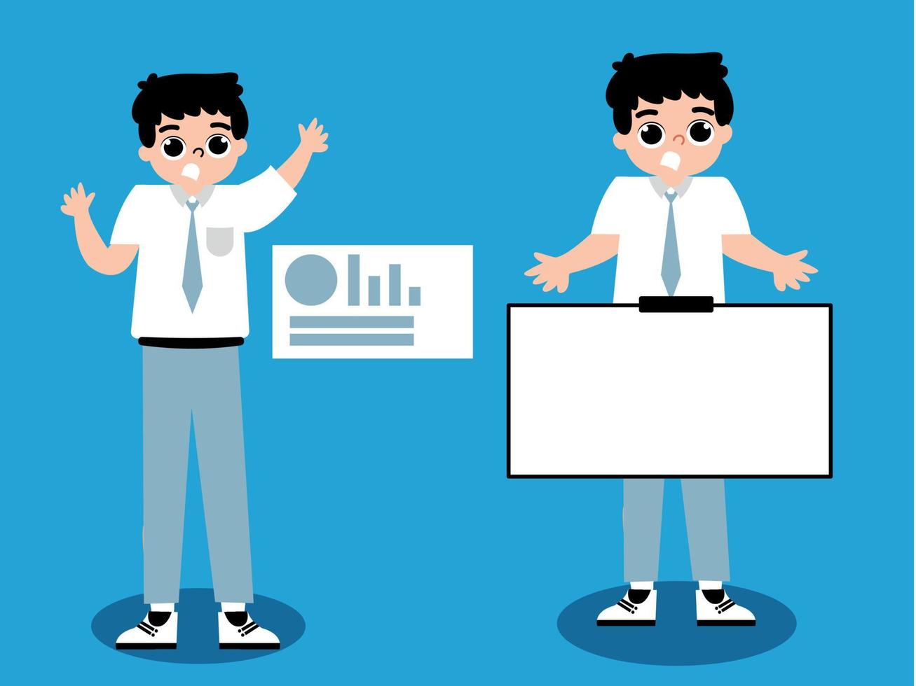 SENIOR HIGH SCHOOL CHARACTER FOR PRESENTATION vector
