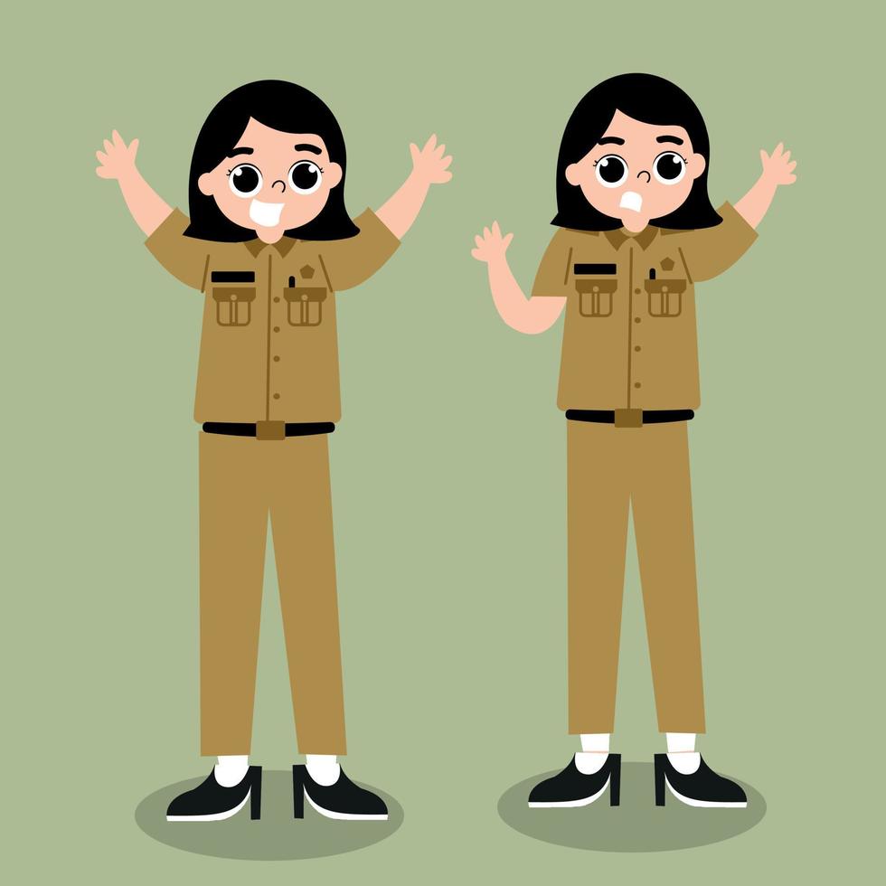 Civil Servant as Indonesian Teacher Character vector