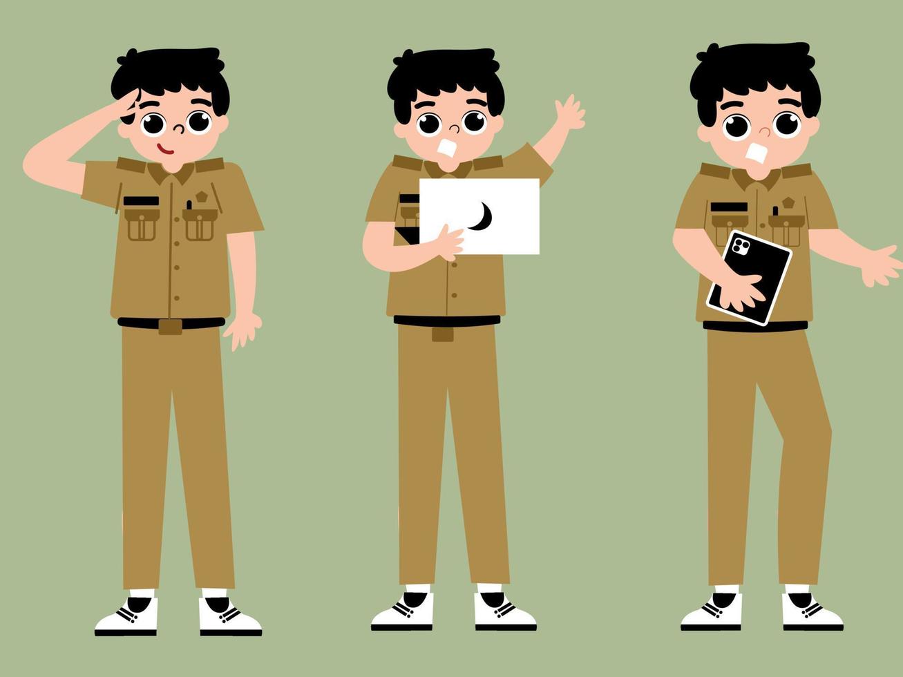 Civil Servant as Indonesian Teacher Character vector