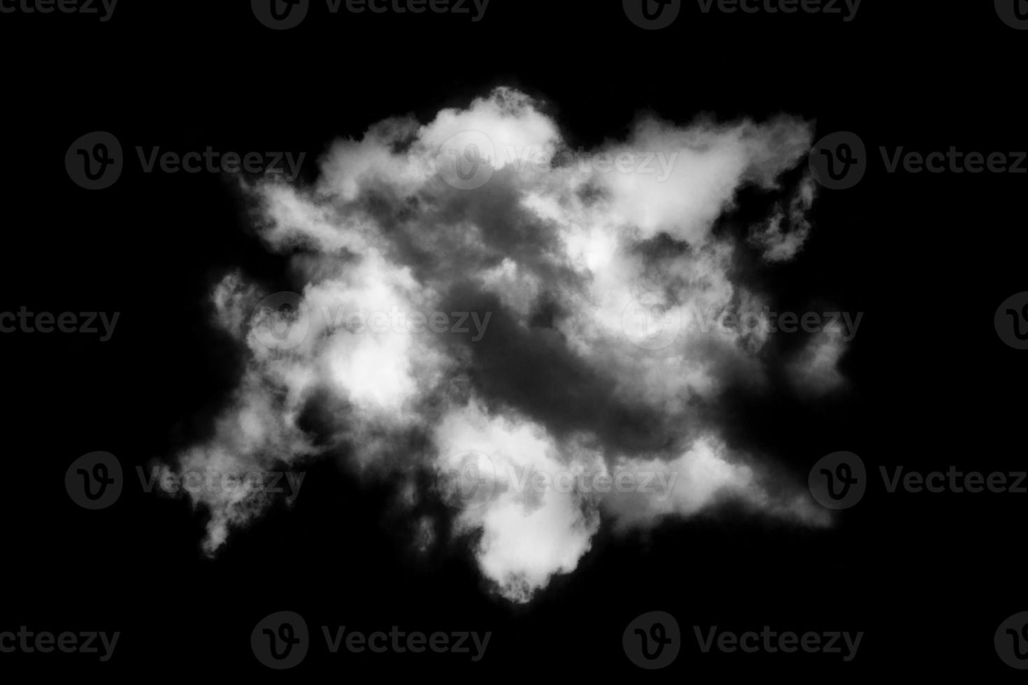 Textured cloud,Abstract black,isolated on black background photo