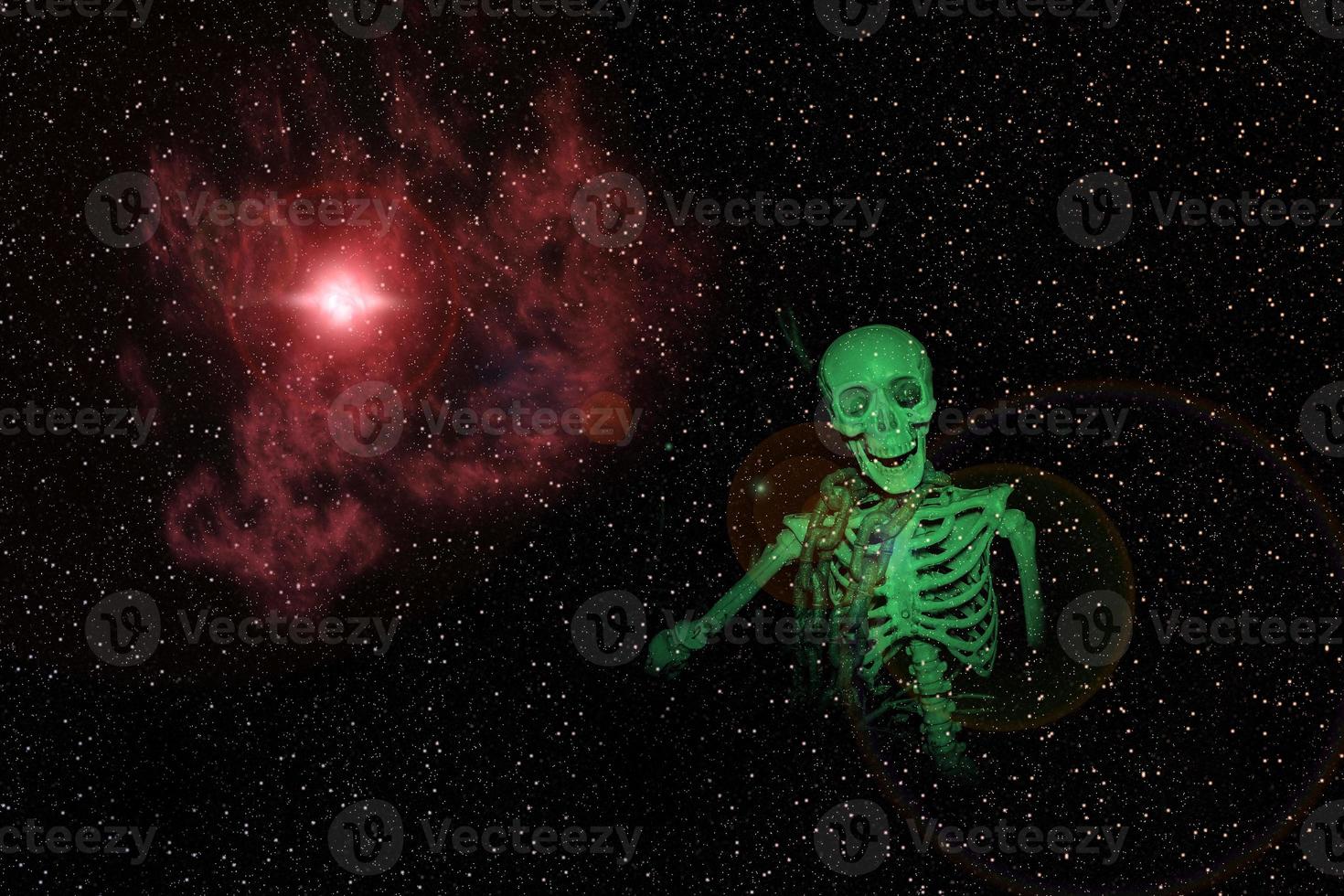 nebula in galaxy and skeleton,abstract background. photo