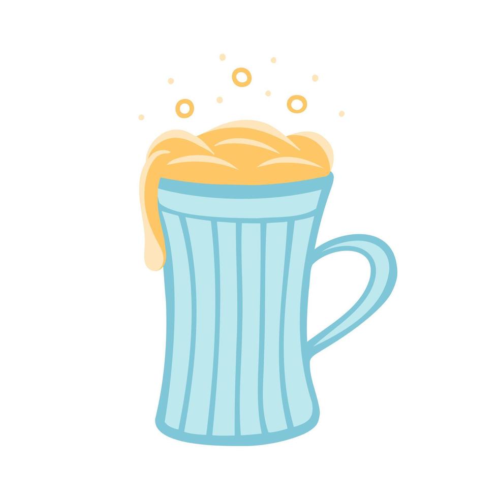 cerveza, vaso de cerveza. ilustración para impresión, fondos, cubiertas, empaques, tarjetas de felicitación, carteles, pegatinas, textiles y diseño de temporada. aislado sobre fondo blanco. vector