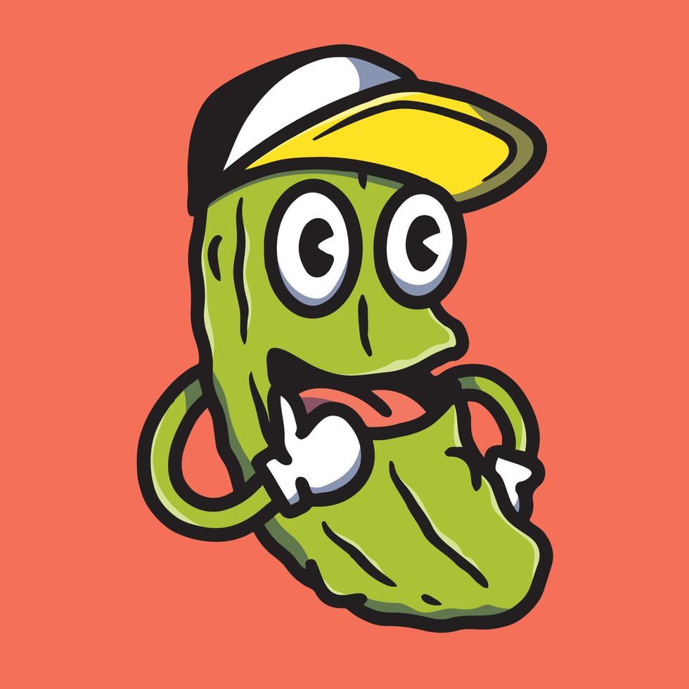 Hand drawn cute pickle illustration vector