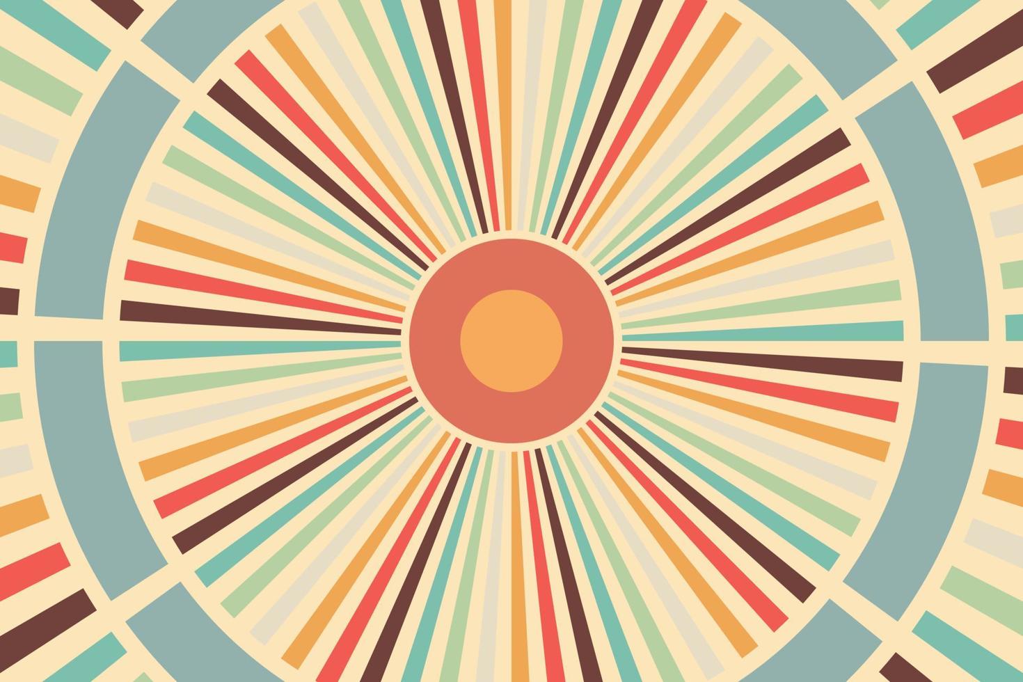 abstract sunburst sun ray retro background vector