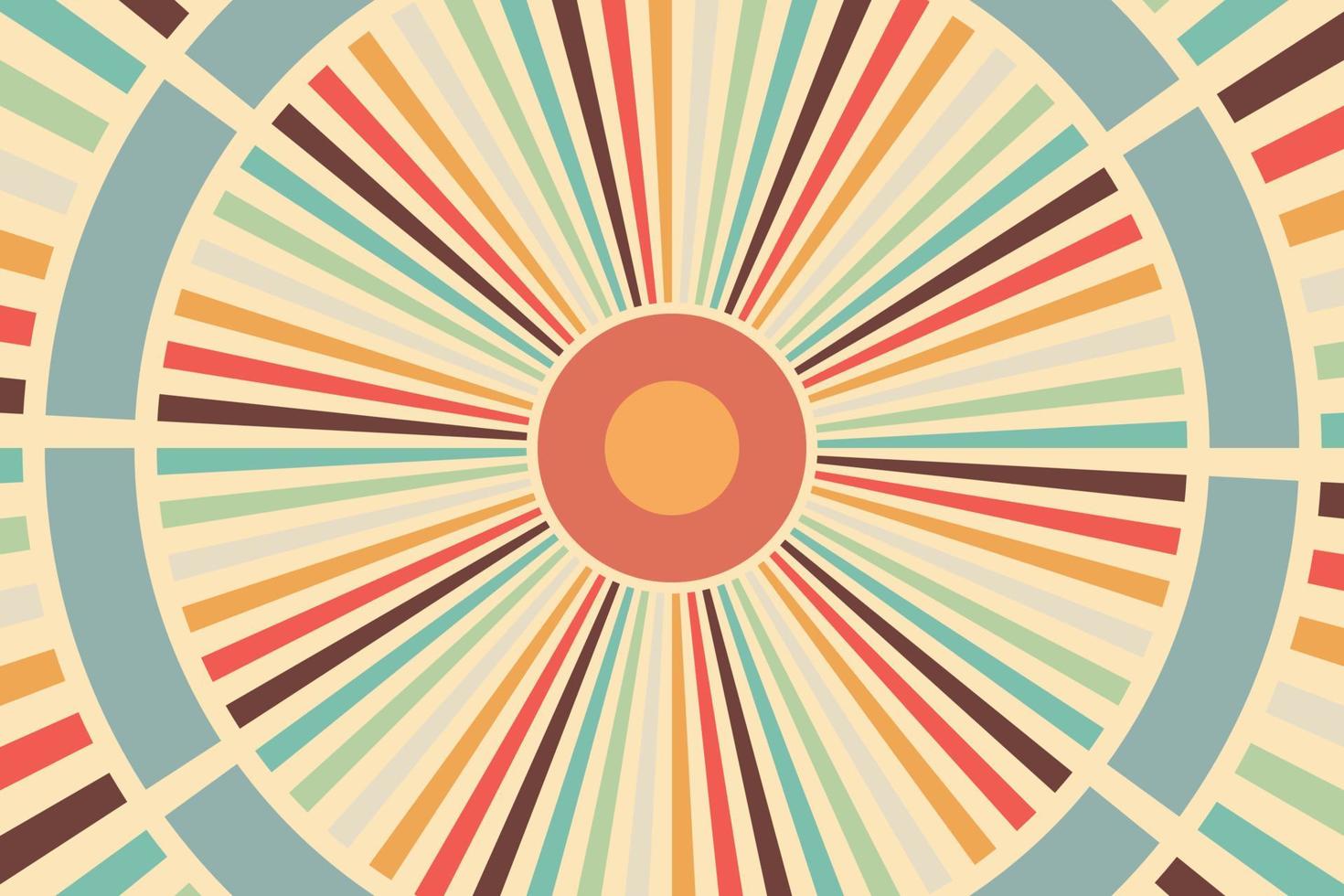 abstract sunburst sun ray retro background vector