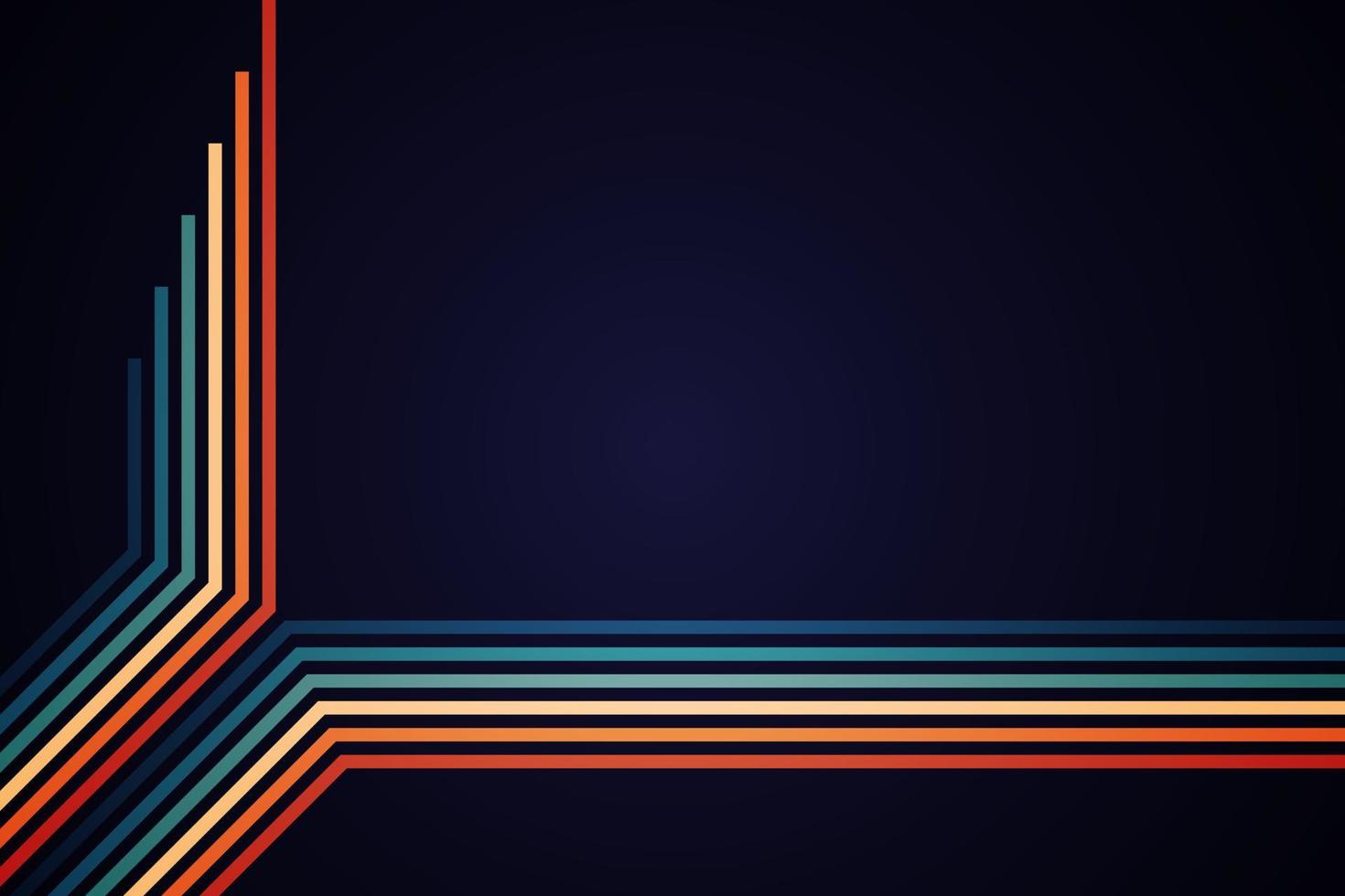 abstract simple colorful striped lines in retro style vector