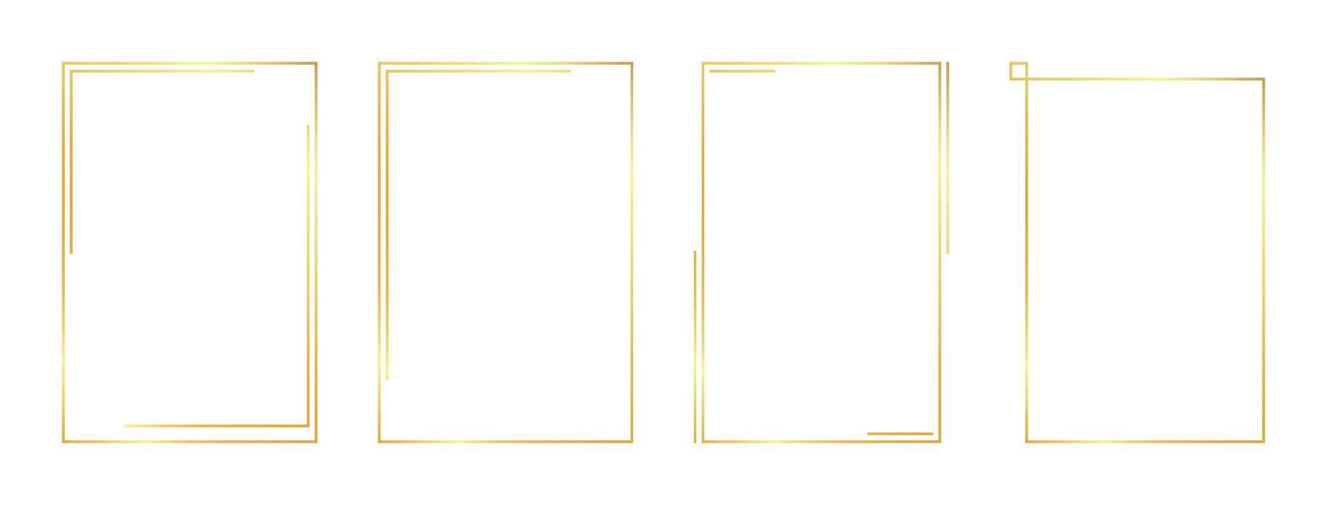 rectangle gold frame vector