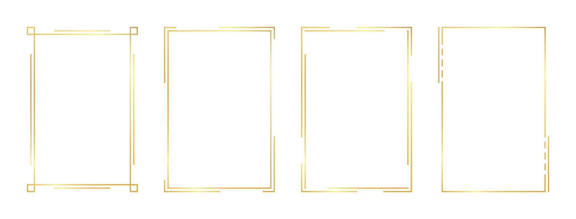 rectangle gold frame vector