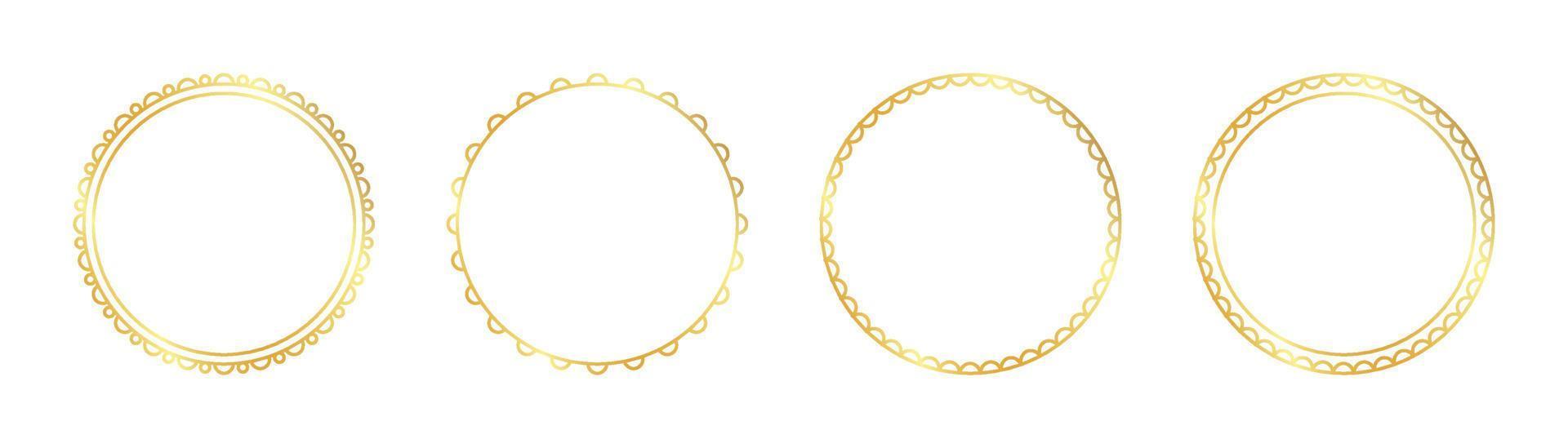 circle gold frame vector