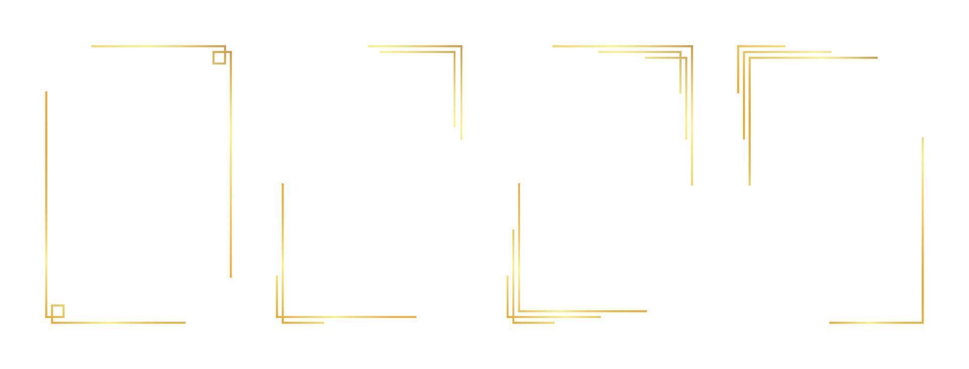 rectangle gold frame vector