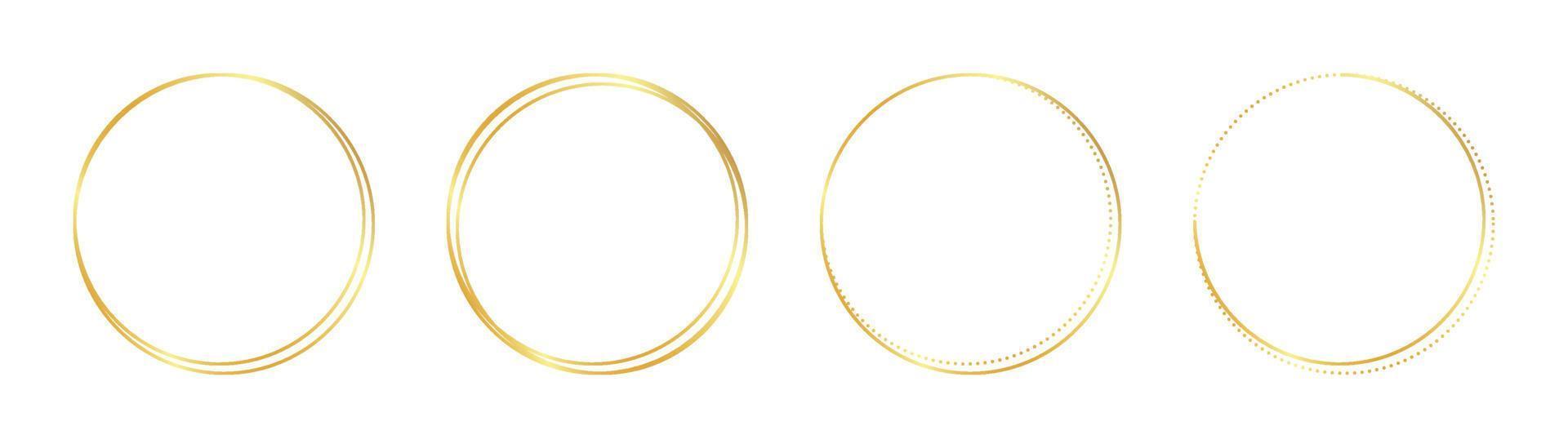 circle gold frame vector