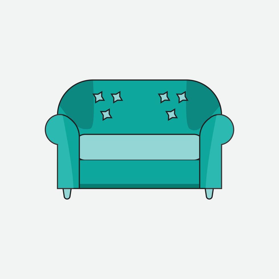 comfortable full of luxury seat for home and offices sofa couch interior vector illustration