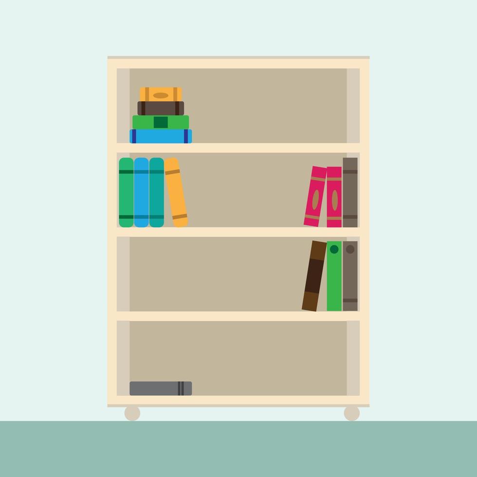 bookshelf for studying education knowledge element bookstore vector illustration