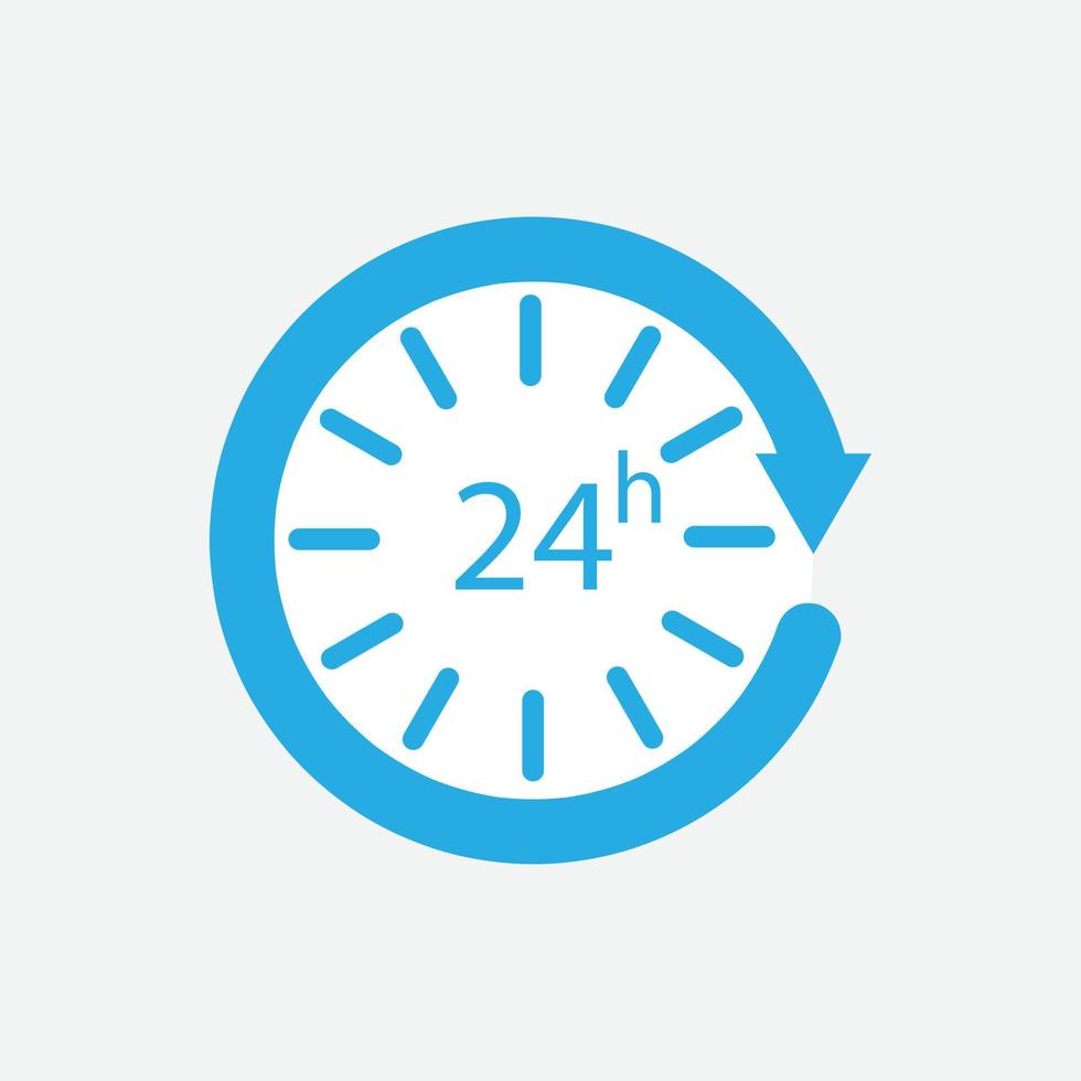 24 hours customer business support 24 hours delivery hour with round arrow vector