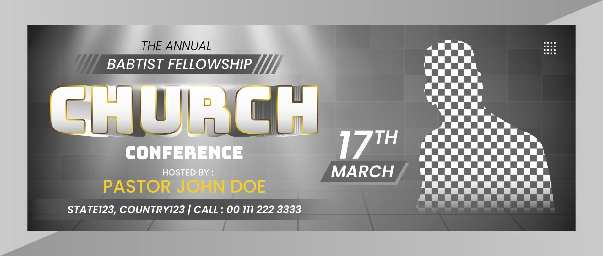 Church conference flyer social media post web banner vector