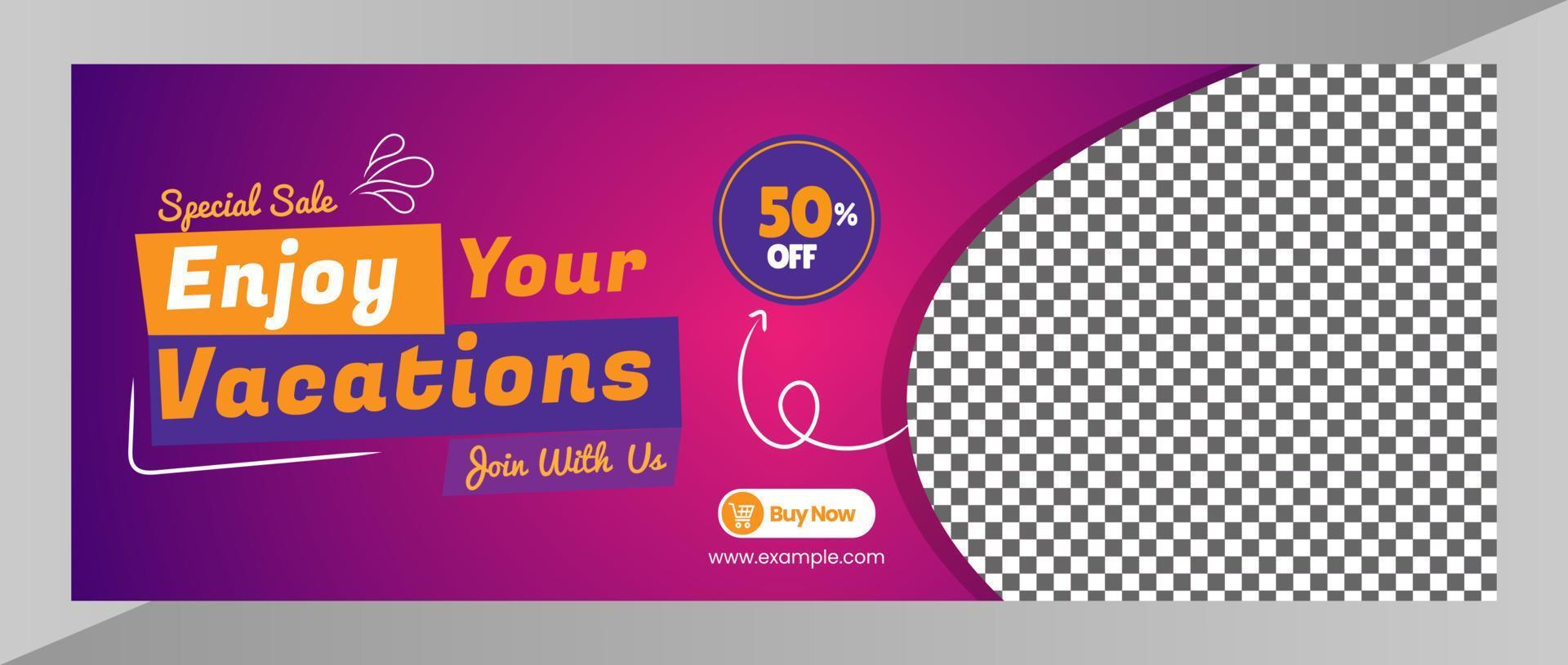 Cover traveling for social media banner or flyer adventure post vector