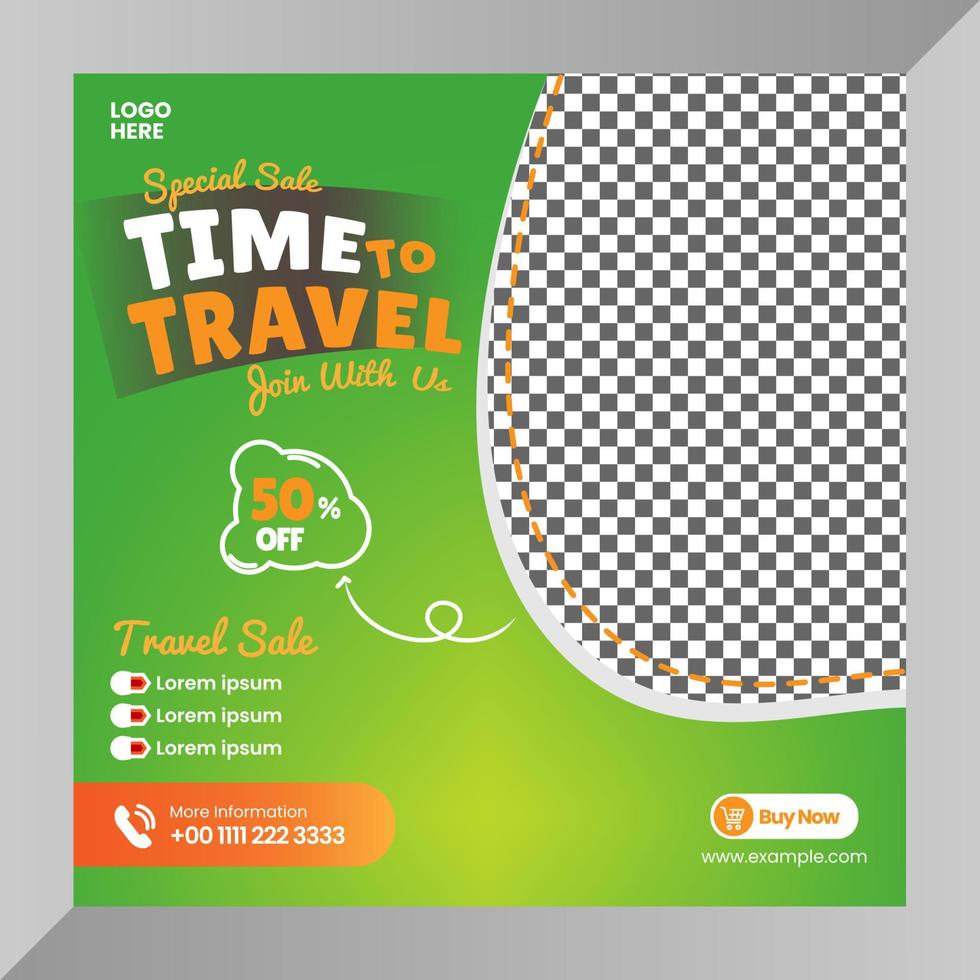 Traveler for social media banner or flyer post vector