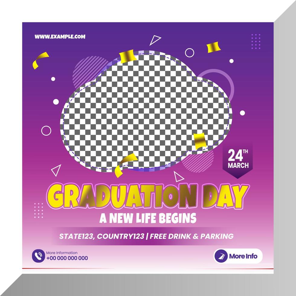 Social Media Banner Post Graduation Template vector