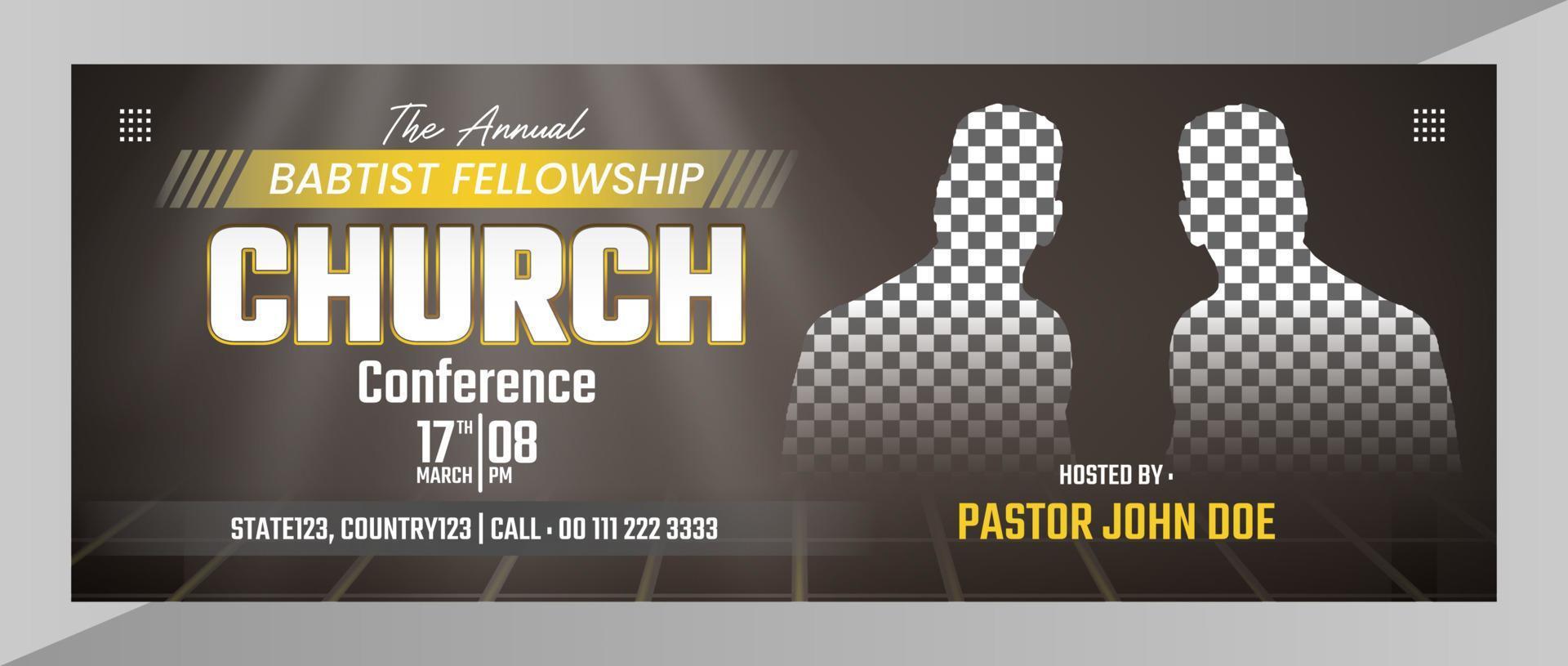 Church conference flyer social media post web banner vector