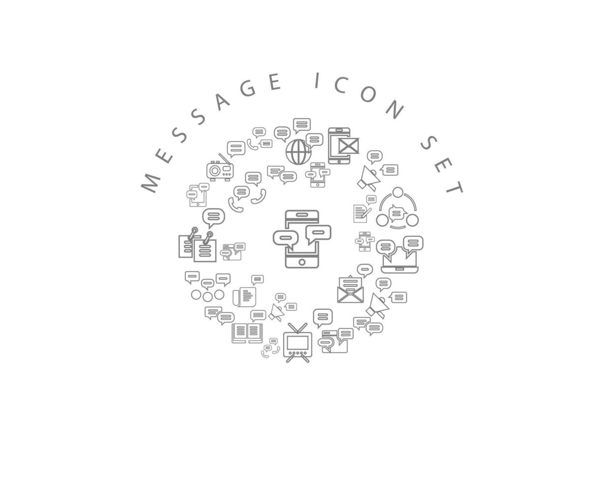 Message icon set design on white background vector