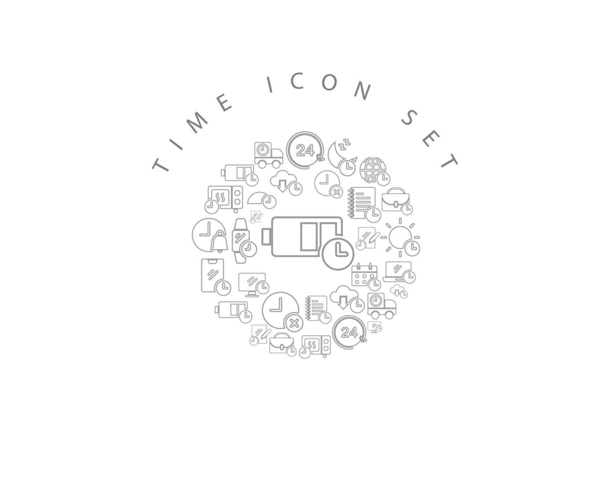 Time icon set design on white background. vector