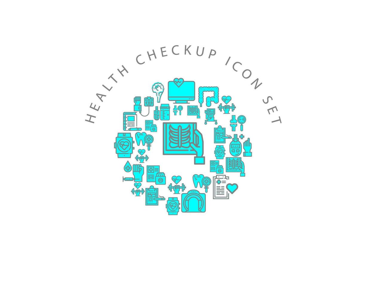 health checkup icon set design on white background vector