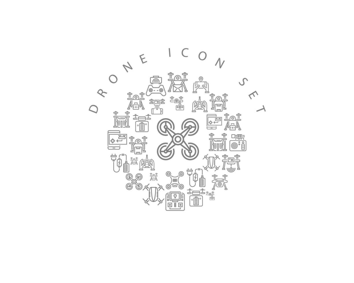 Drone icon set design on white background vector
