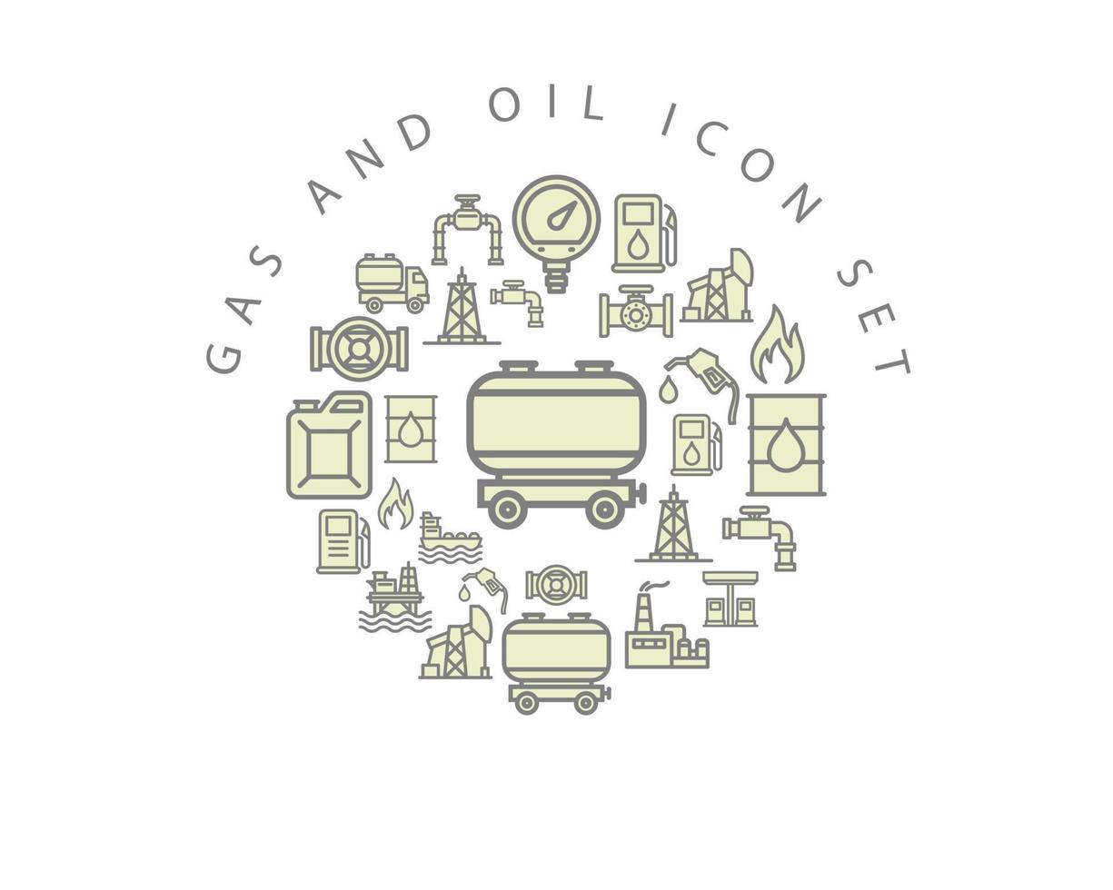 Gas and oil icon set design on white background. vector