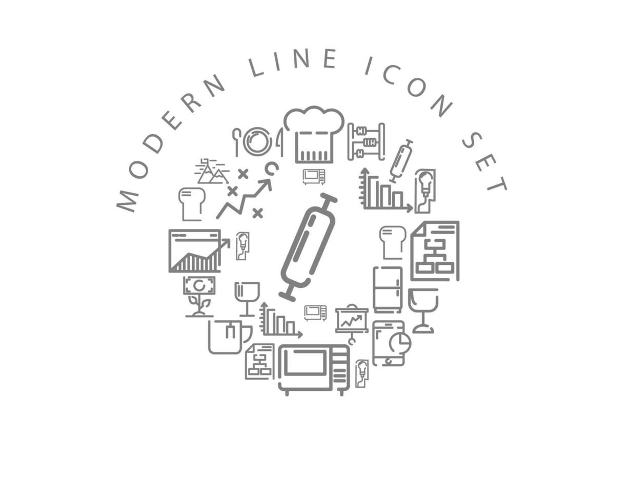 Modern line icon set design on white background icon set design on white background vector