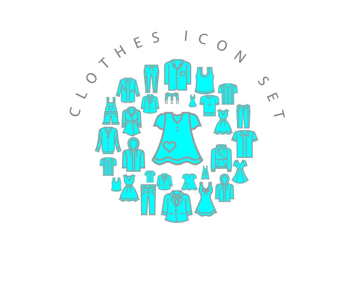 Clothes icon set design on white background vector
