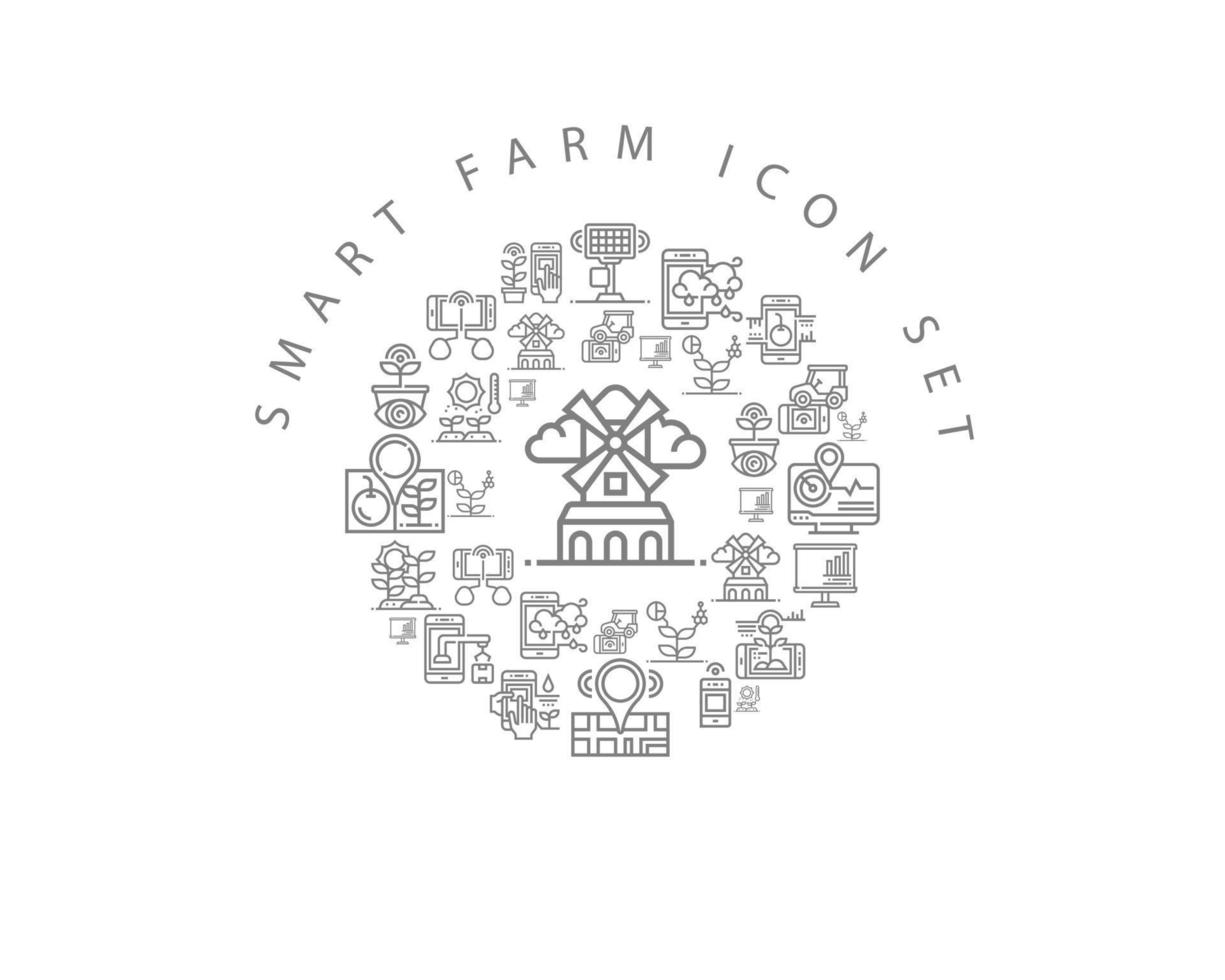 smart farm icon set design on white background. vector