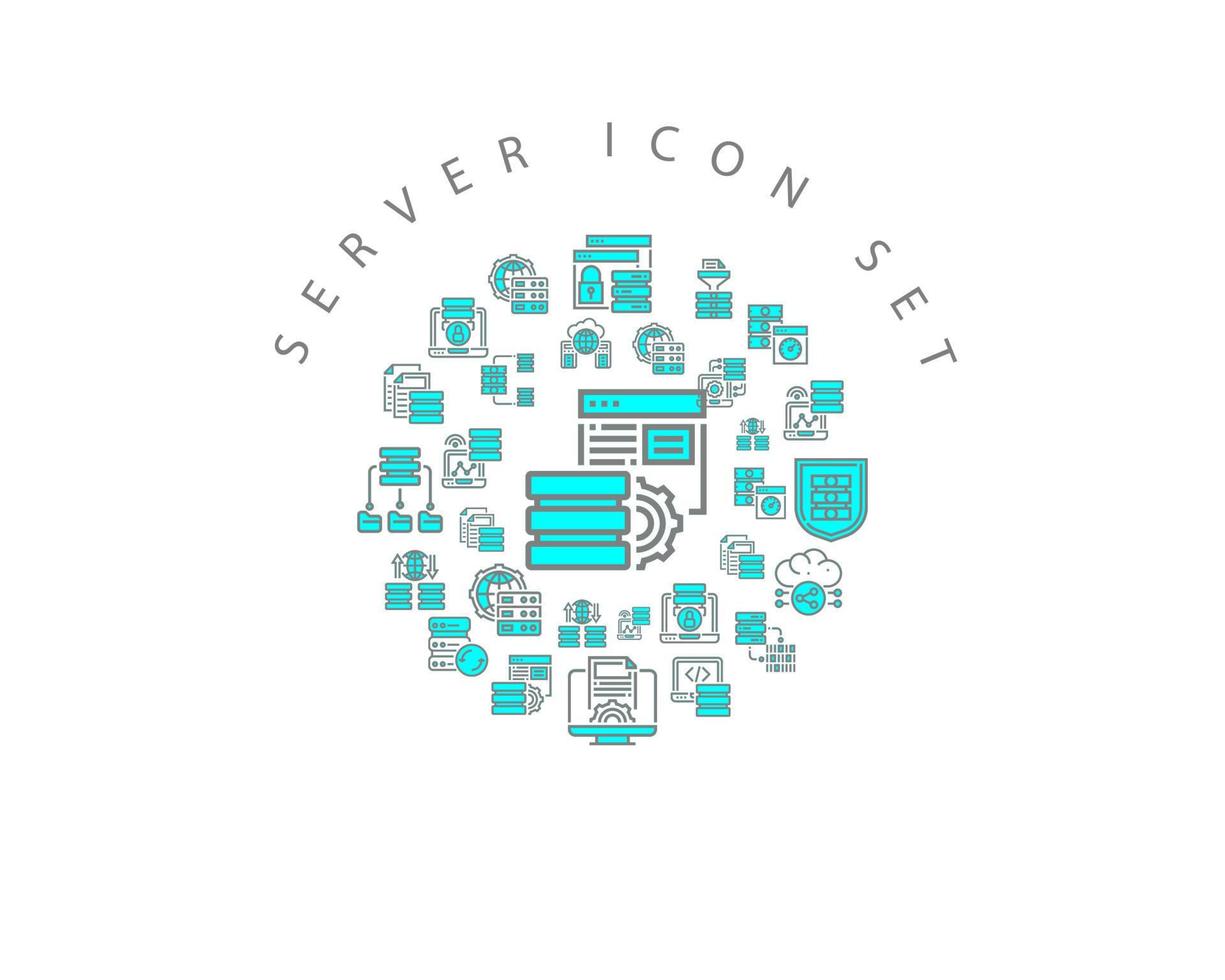 Server icon set design on white background vector