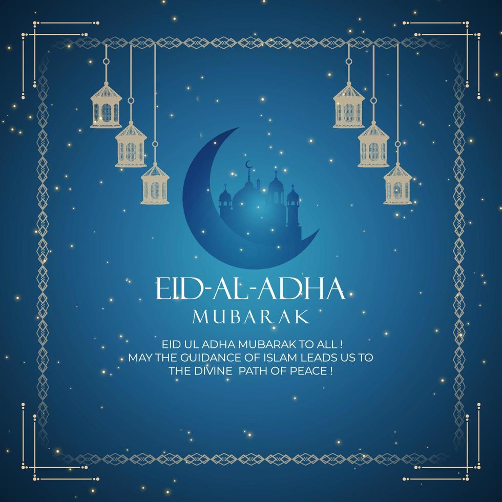 Eid al adha mubarak islamic festival social media banner template vector