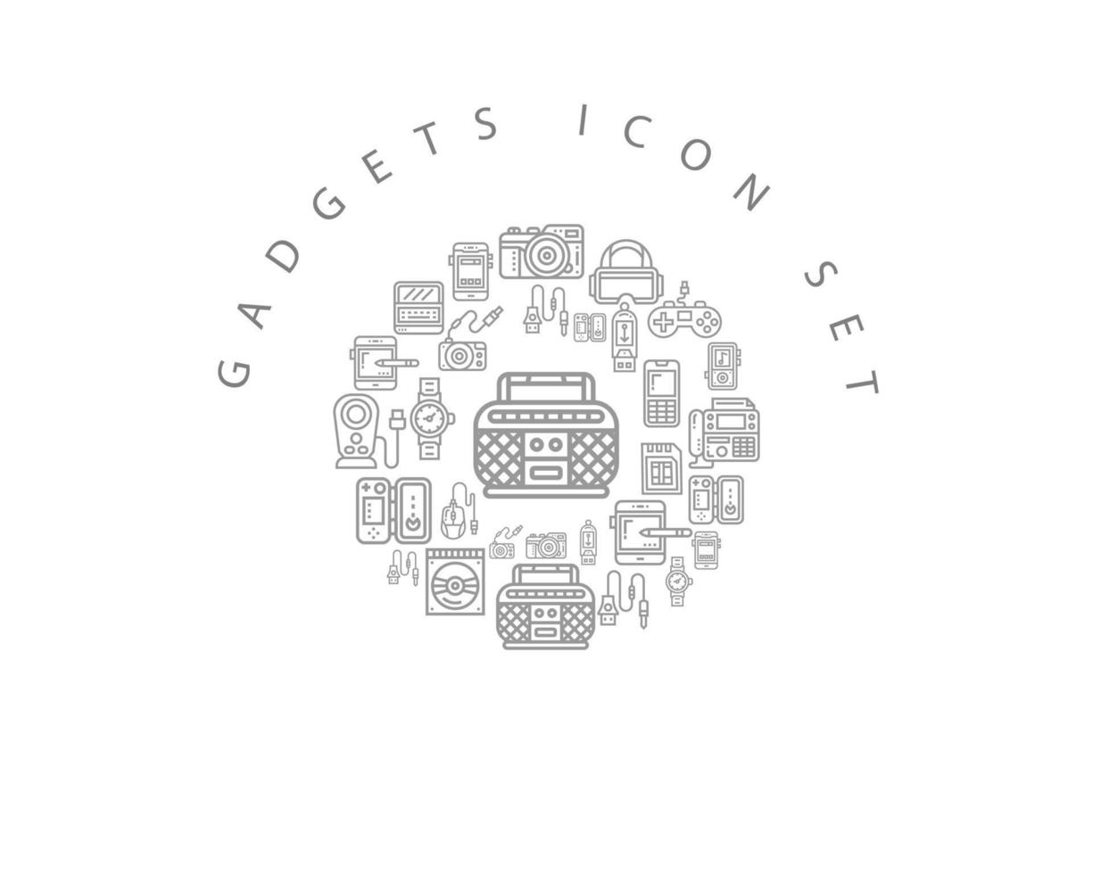 Gadgets icon set design on white background. vector