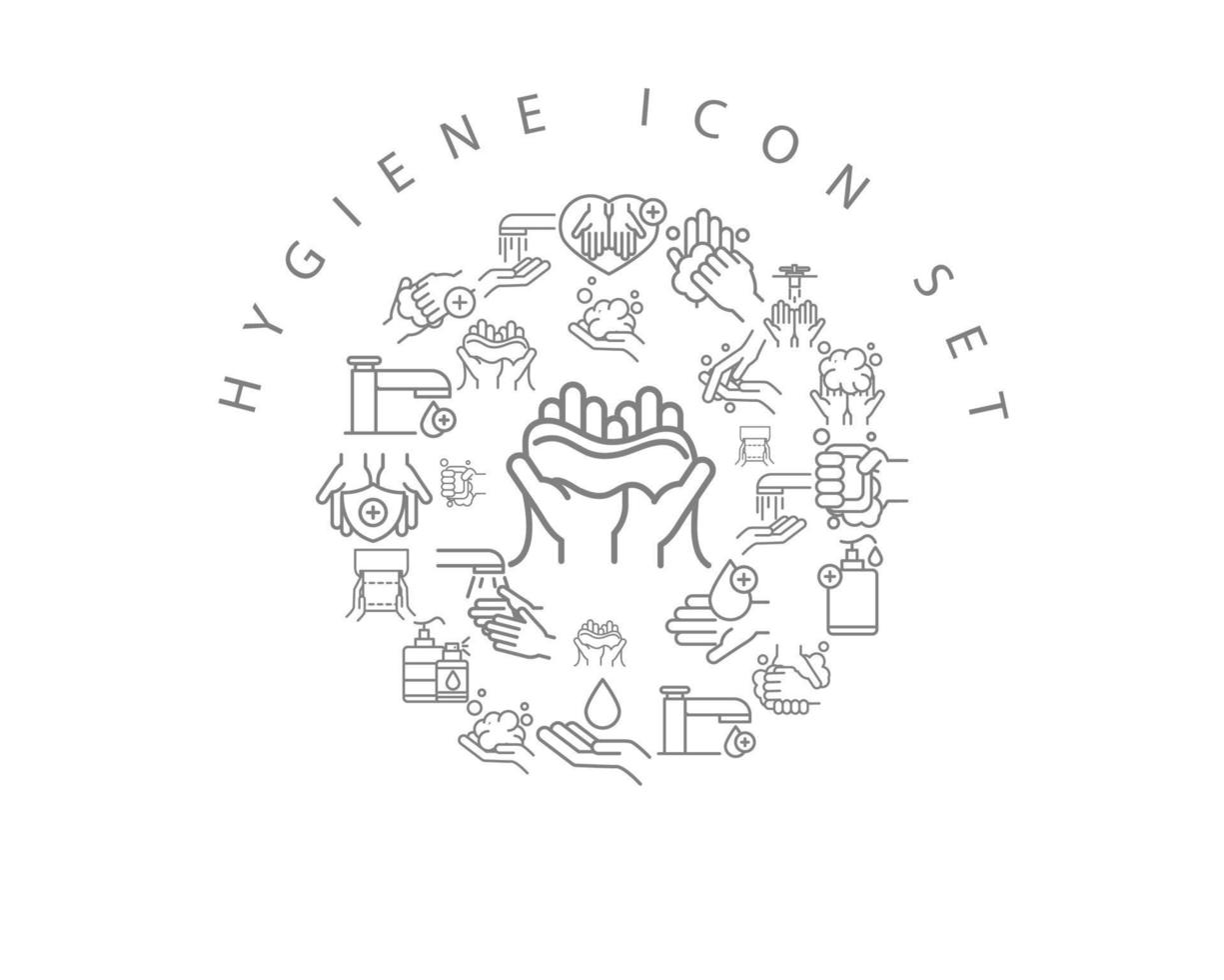 Hygiene icon set design on white background. vector
