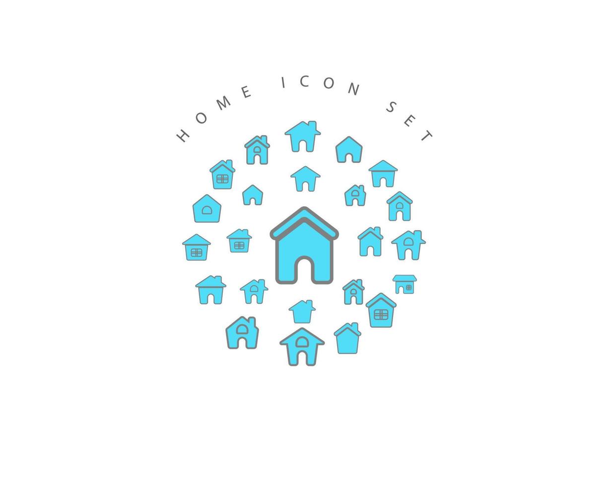 Home icon set design on white background. vector
