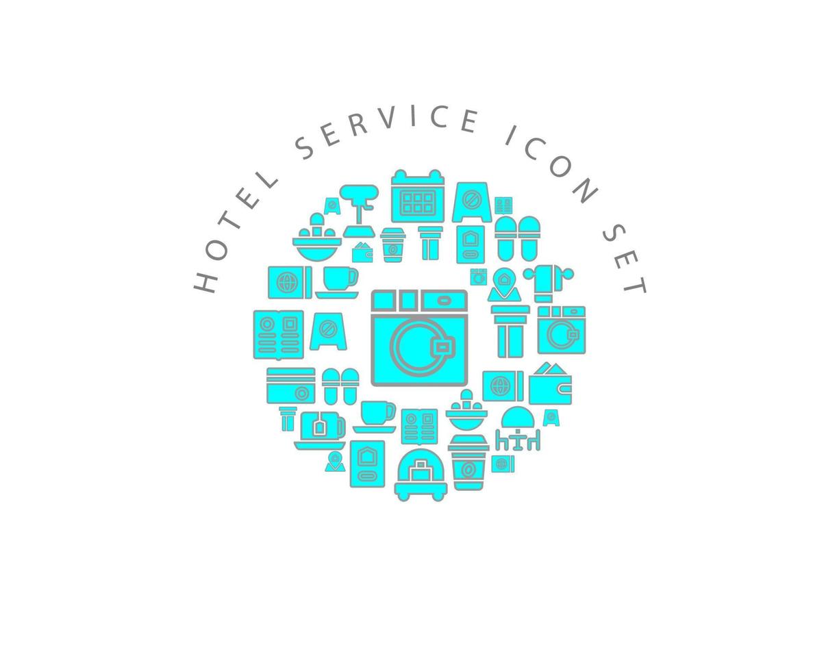 Hotel service icon set design on white background vector