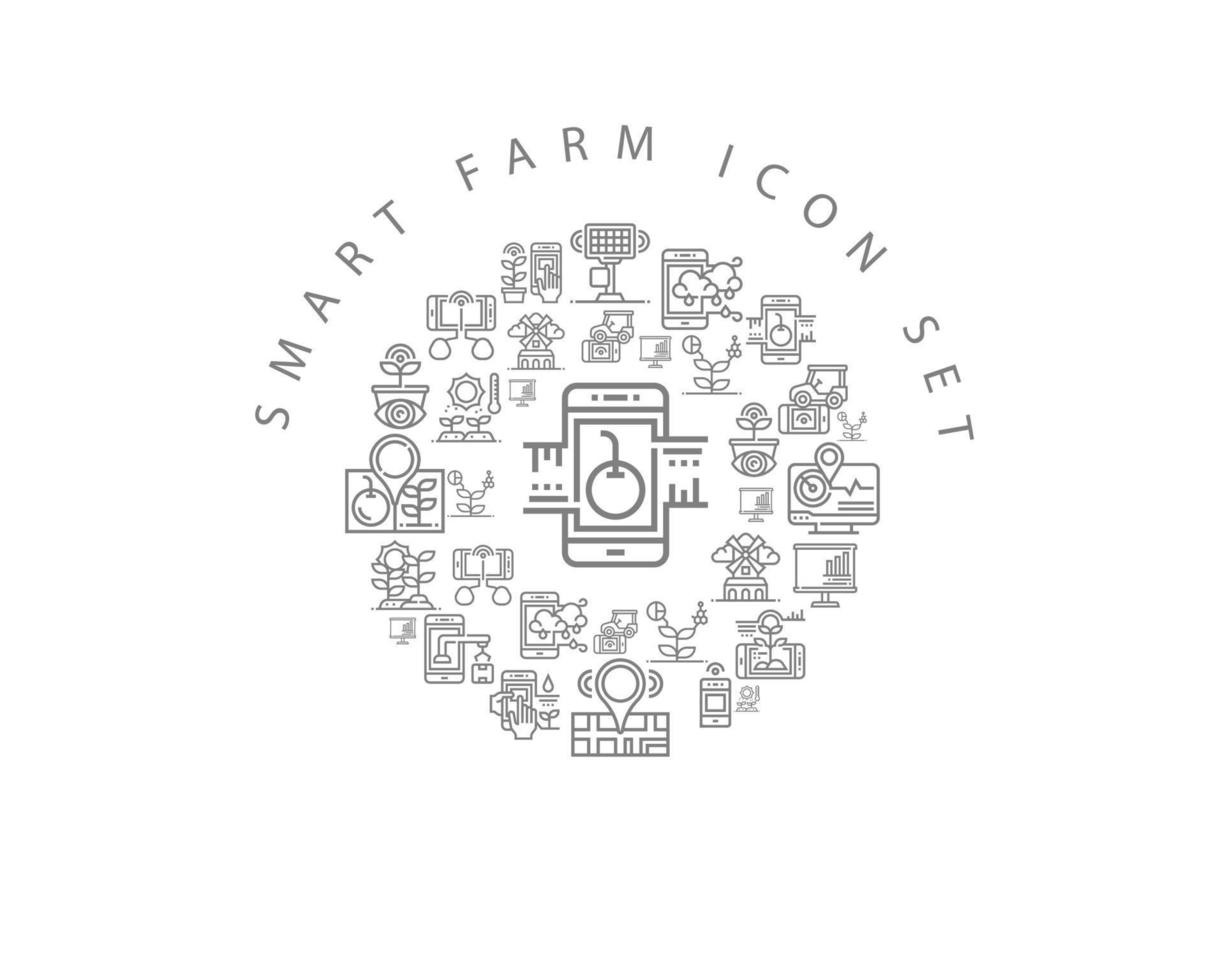 smart farm icon set design on white background. vector