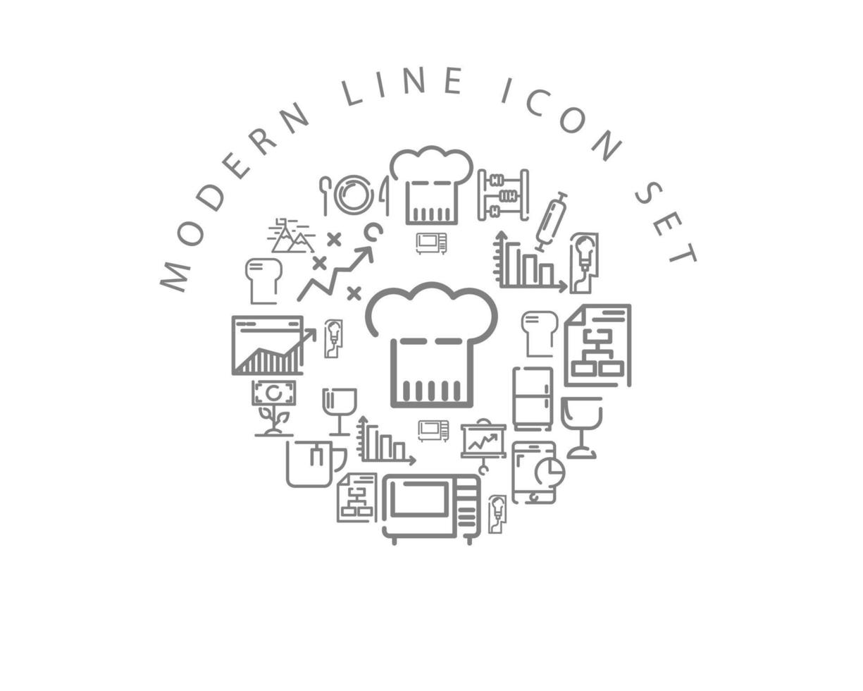 diseño de conjunto de iconos de línea moderna sobre fondo blanco diseño de conjunto de iconos sobre fondo blanco vector