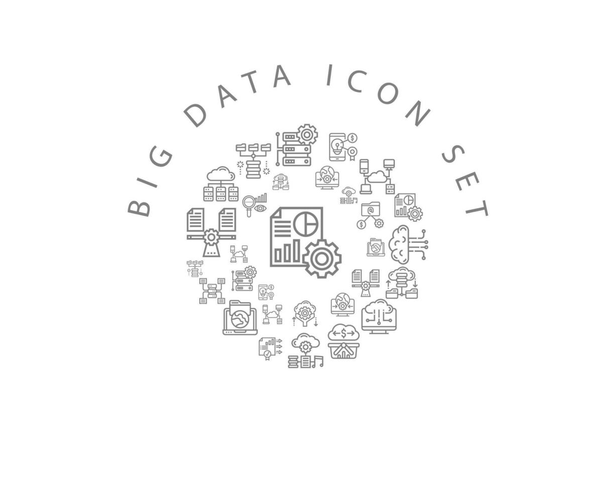 Big data icon set design on white background vector