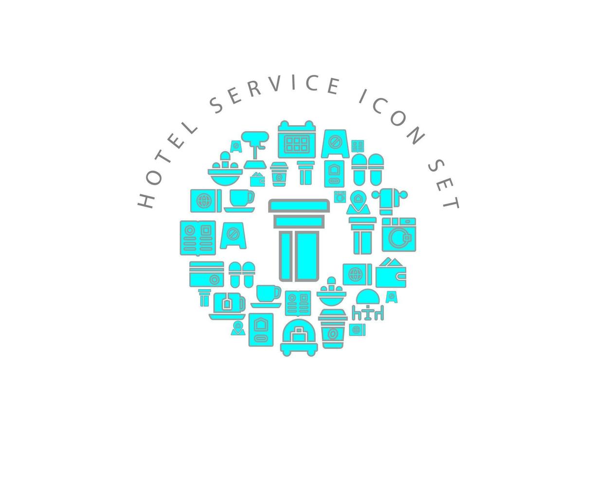Hotel service icon set design on white background vector