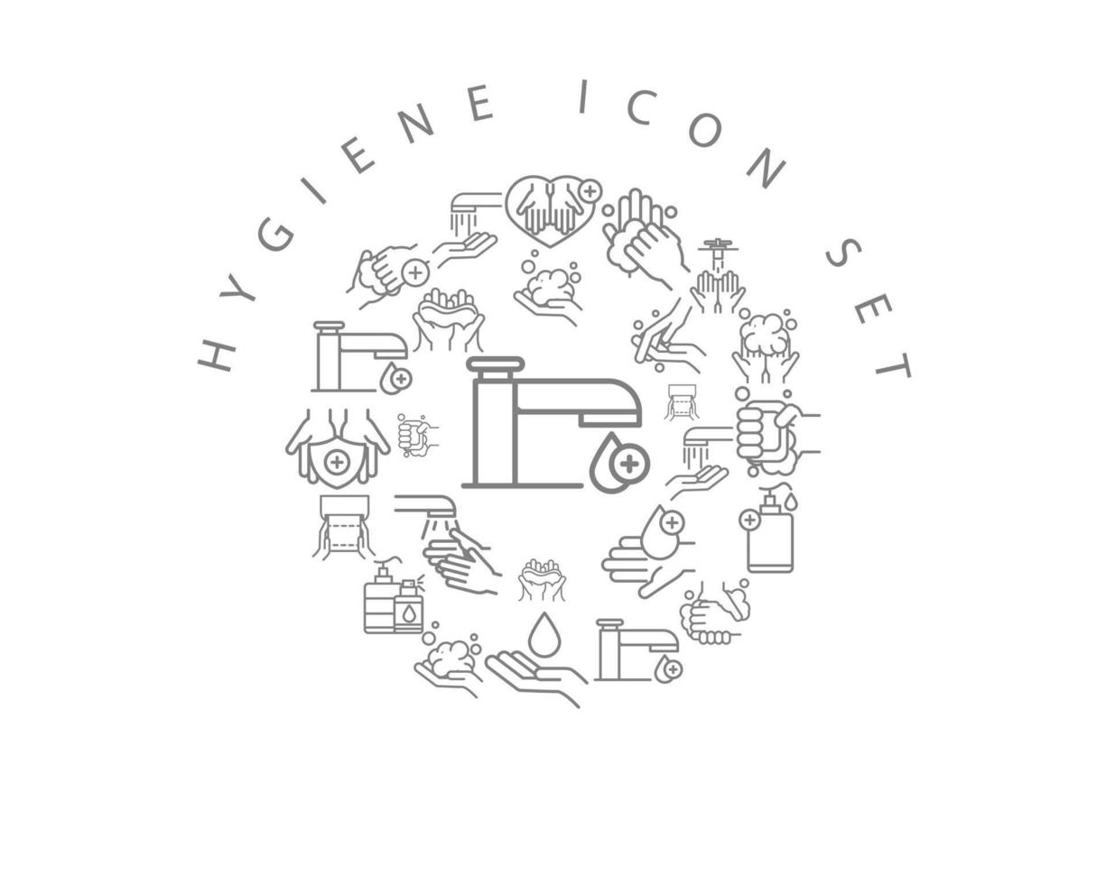 Hygiene icon set design on white background. vector