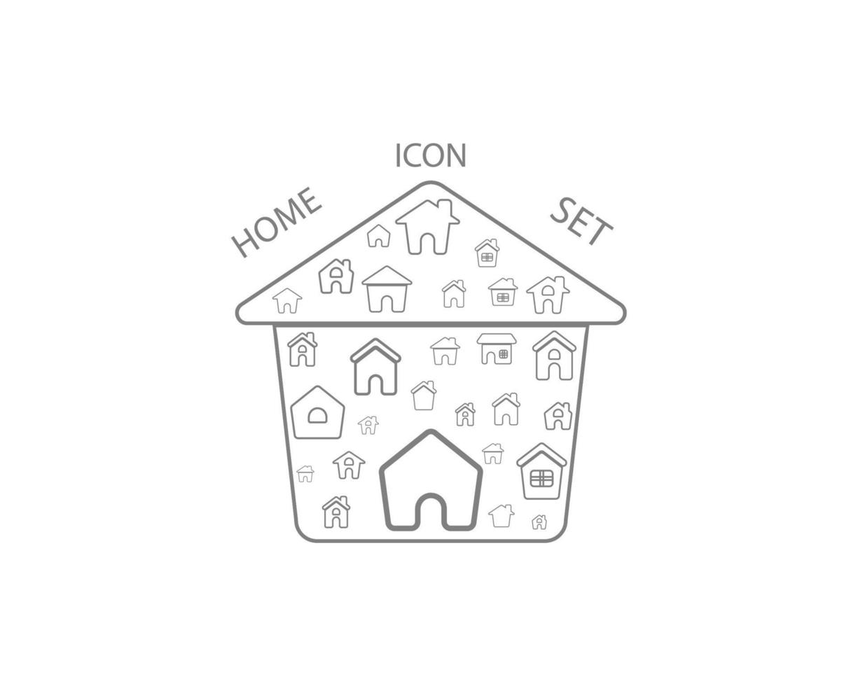 Home icon set design on white background. vector