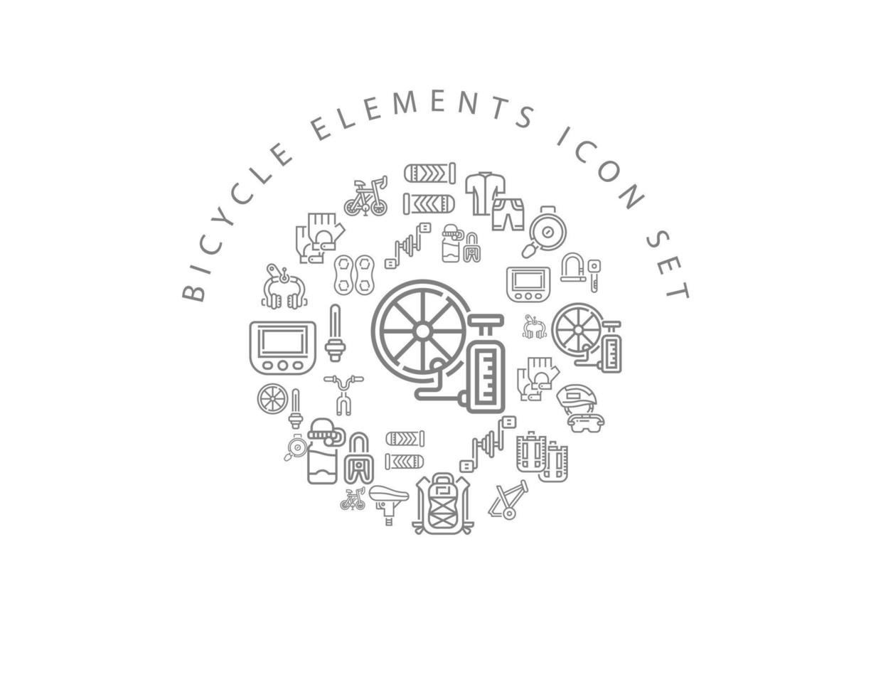 Bicycle icon set design on white background. vector