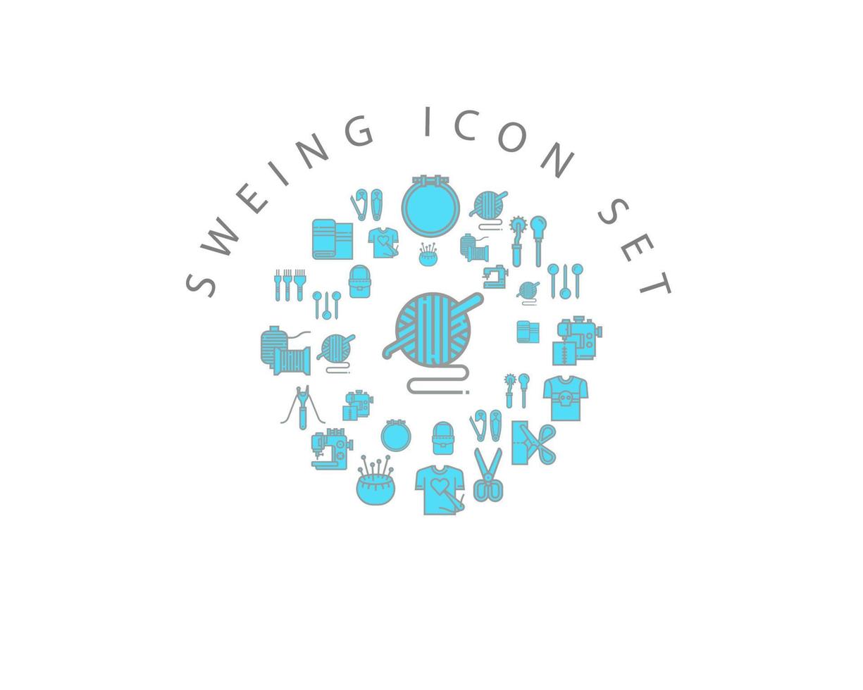 Sweing icon set design on white background vector