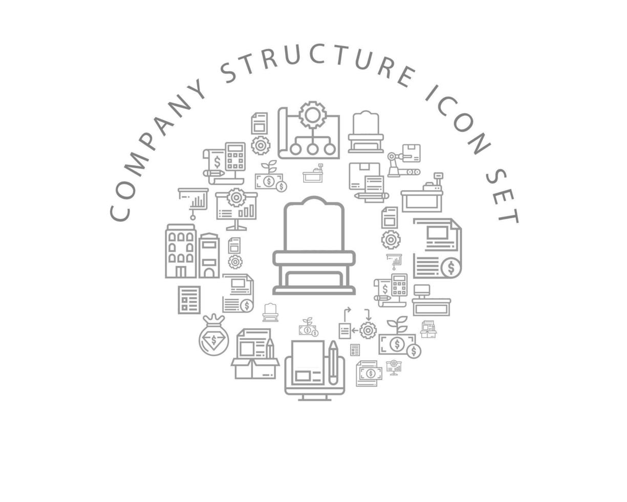 diseño de conjunto de iconos de estructura de computadora sobre fondo blanco. vector