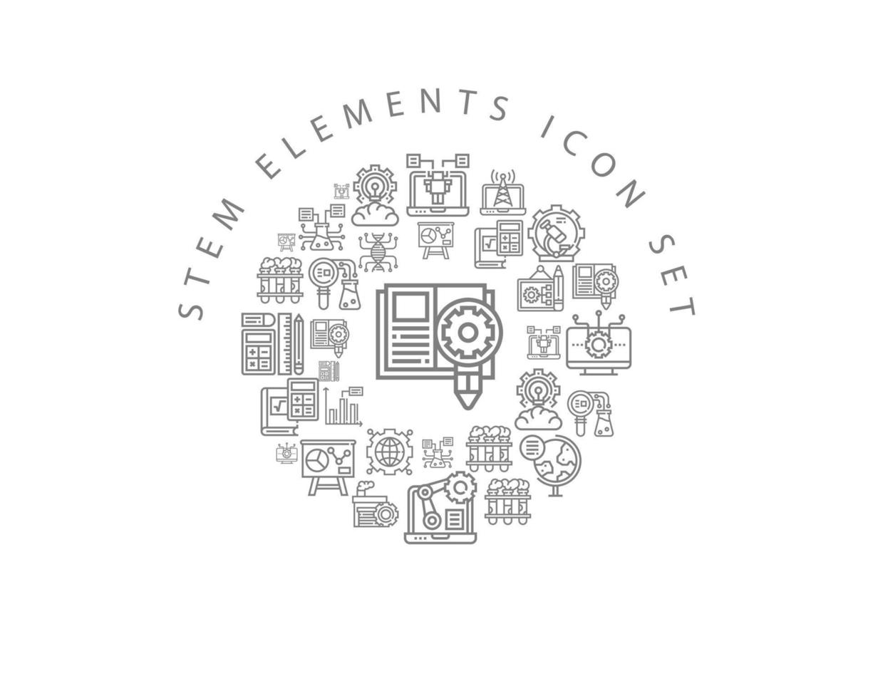 Stem elements icon set design. vector