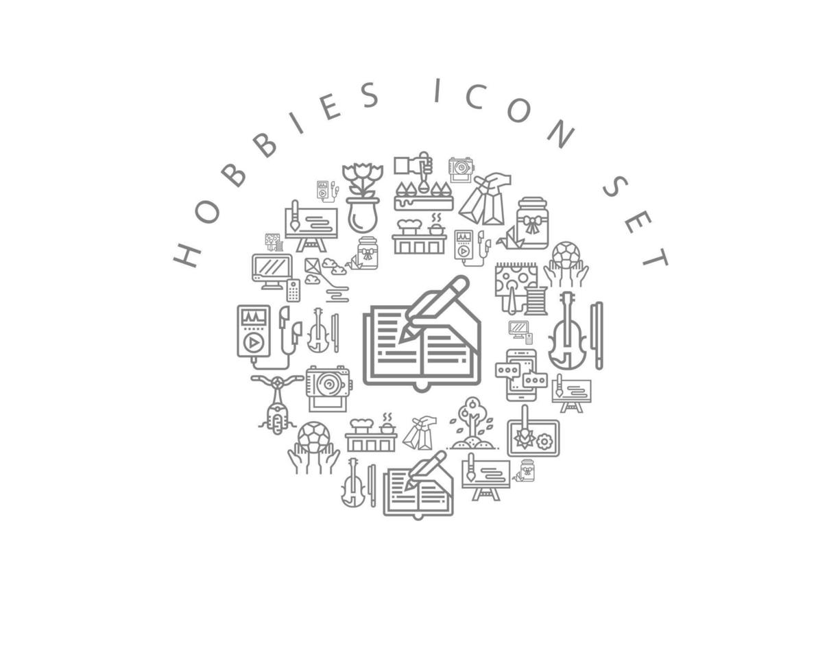 Hobbies icon set design on white background vector
