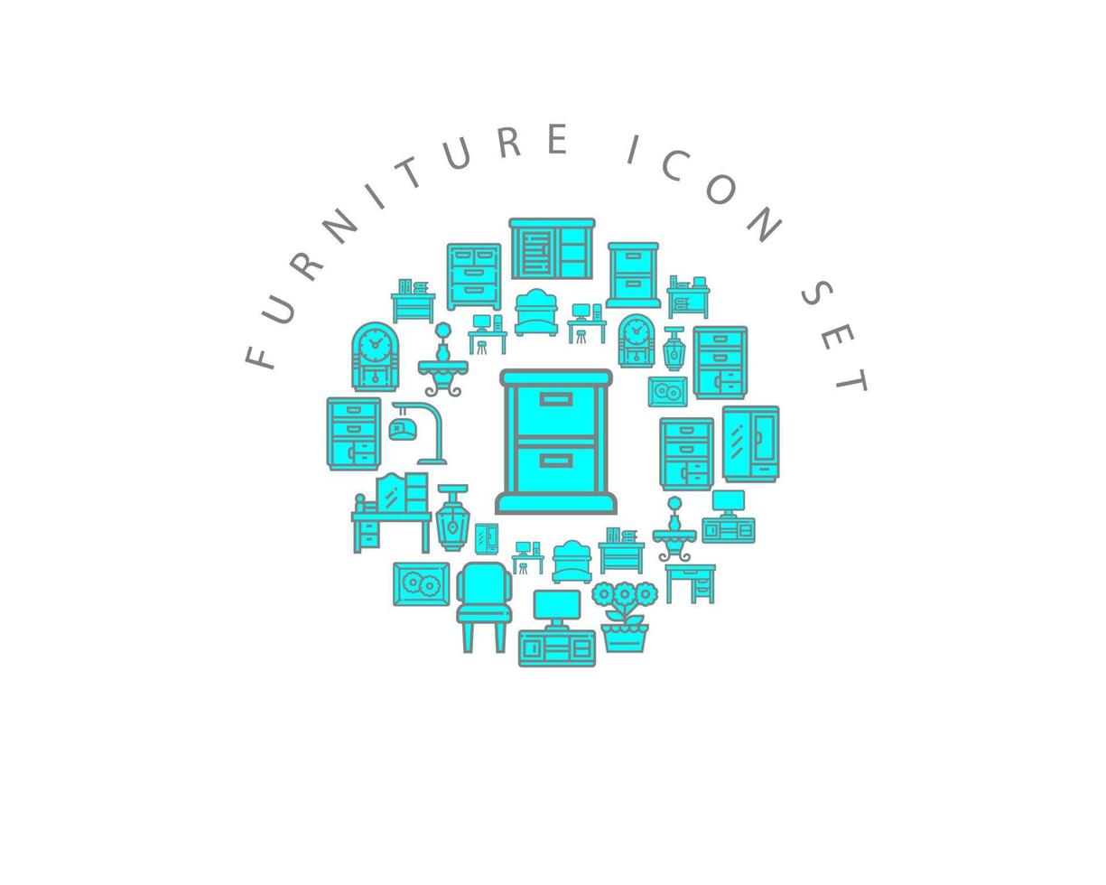 Furniture icon set design on white background vector