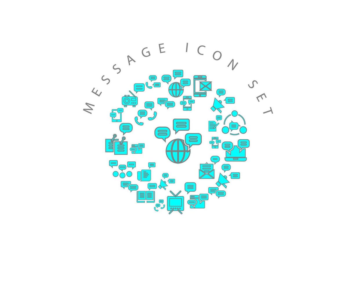 Message icon set design on white background vector